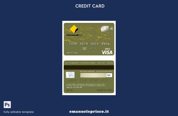 stile verificato Modello di carta visto bancario del Commonwealth australiano